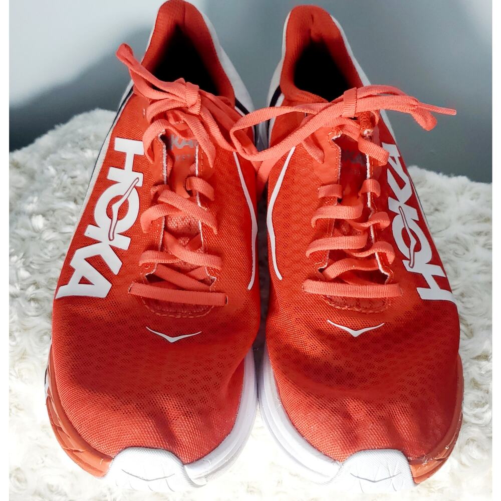 HOKA Unisex Red Lace Up Sneakers Size 11.5 W 10.5 Men Athleisure Comfort Sports